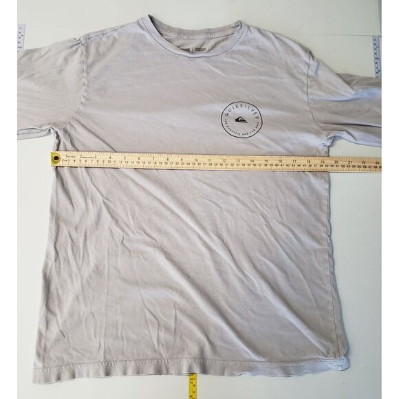 Quiksilver Mens Grey Long Sleeve Graphic Tee Shirt Size M Cotton Casual Crewneck - Picture 3 of 4